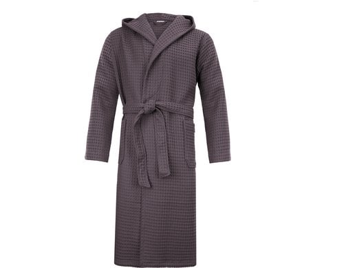 Möve Bademantel Piquée 100% Baumwolle, Graphite, Grösse: XL