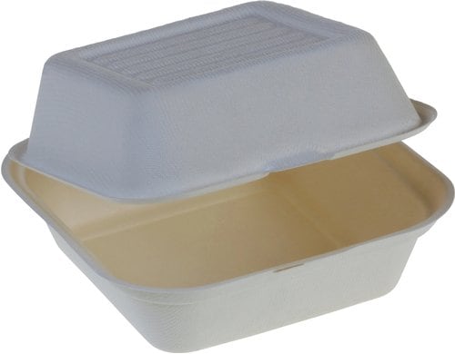 belesse nature Burger Box Zuckerrohr weiss 50 Stk, 155x152x78mm