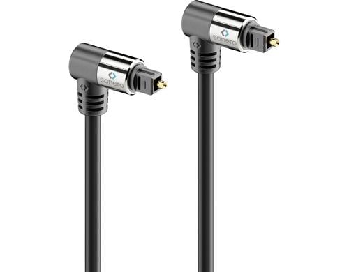 Sonero Optisches Toslink Audio Kabel 5.00m, 90° Stecker  90° Stecker, 6mm DM