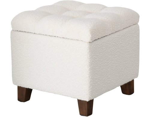 Boltze Hocker Palur MDF/Kiefer, Traglast: 120 kg, Cremeweiss