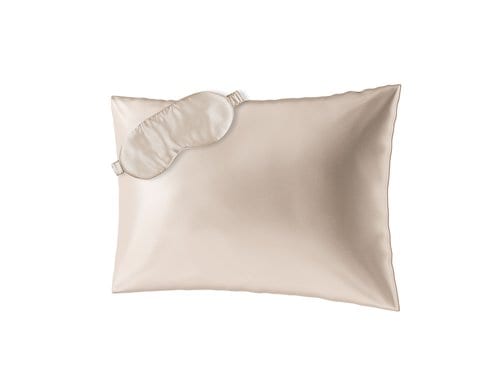 Ailoria BEAUTY SLEEP (50x70cm) Beige 1x Silk pillow case, 1x Sleeping mask