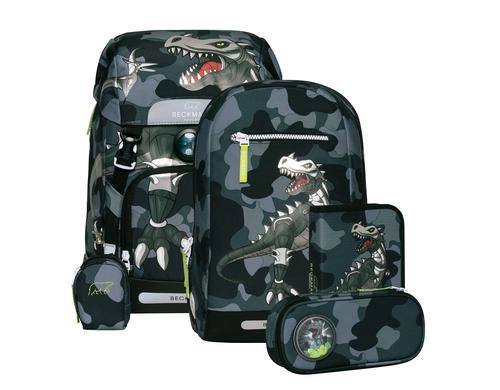 Beckmann Schulrucksack Classic Set Camo Rex, 6-teilig