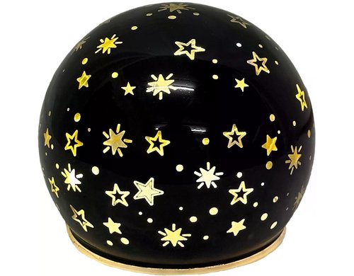 Dameco LED Glas Kugel D:12cm schwarz 10 LED ww, inkl. Timer 6/18h, exkl. 3xAA
