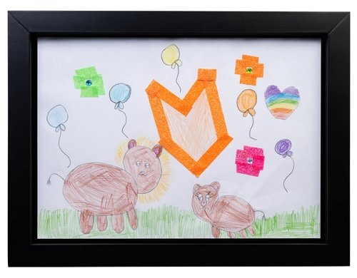 COCON Bilderrahmen schwarz Für Zeichnungen A4, 35x26x5cm