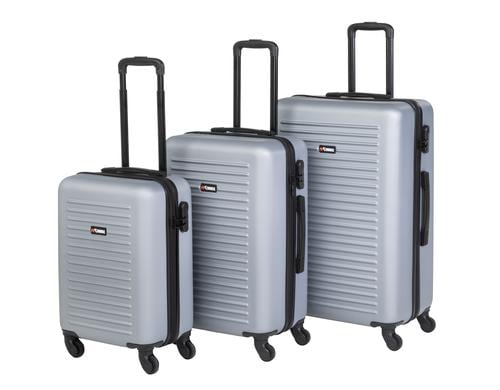 KOOR Trolley 3er Set silbergrau 50/60/70cm, ABS, silbergrau