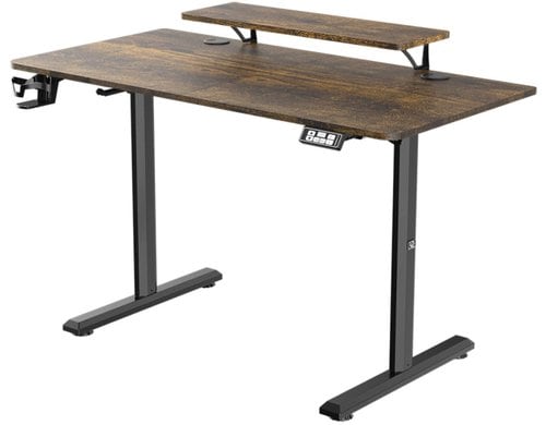 Ultradesk Higlander Gaming Table Braun, höhenverstellbar, inkl. 2 Regalen