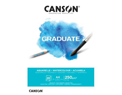 Canson Block Graduate Aquarell A4 250g/m2, 20Bl, fein, FSC