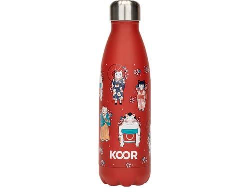 KOOR Flasche Thermo 500ml Japanese Cats Stainless Steel, doppelwandig