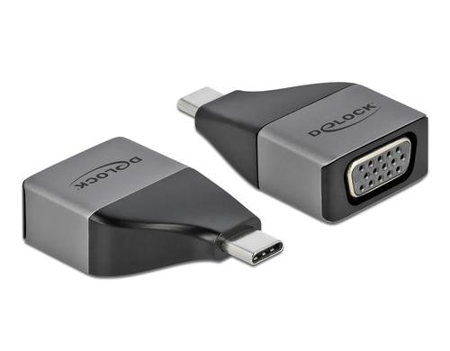 Delock Adapter USB Typ-C zu VGA 1080p Auflösung bis 1920 x 1080 @ 60 Hz, Grau