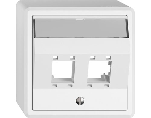 Feller EDIZIOliv AP-Montageset R+M freenet Für 2x RJ45 Modul, Schrägauslass, weiss