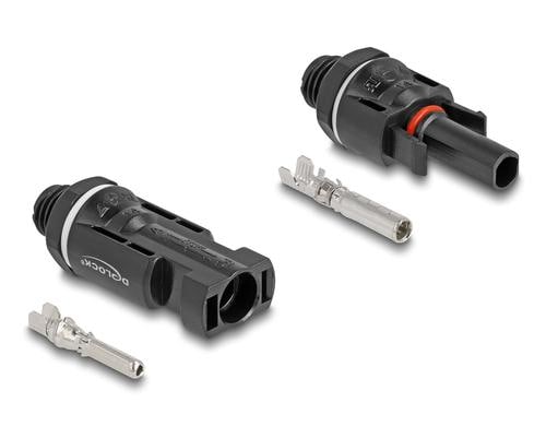 Delock DL4 Solar Konnektor zum Crimpen Stecker und Buchse, 2 Stück, schwarz