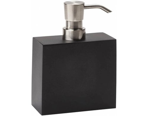 Aquanova Seifenspender Moon, Schwarz 11x5x15 cm, Polymarmor, Edelstahl