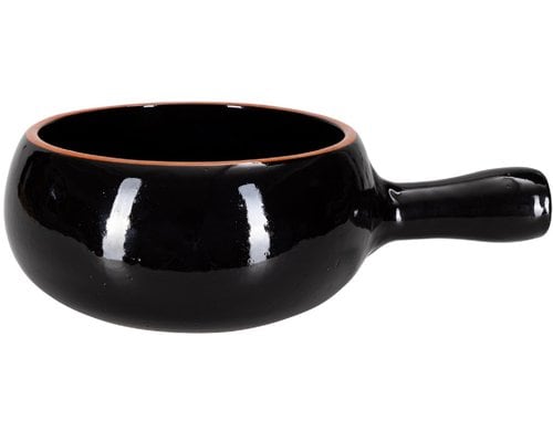 NOUVEL Caquelon Bombata-Nero-Shine Terracotta, schwarz, Ø 22 cm