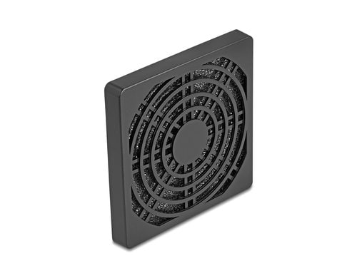 Delock Lüftergitter 80x80mm, schwarz mit Staubfilter, Bedestigung über Schrauben