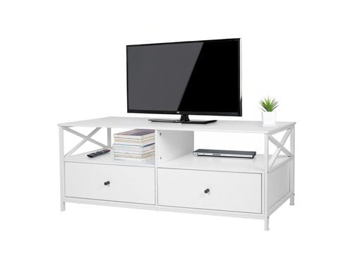 relaxdays TV-Möbel mit 2 Fächer MDF, China, Weiss