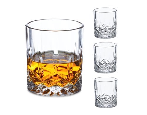 relaxdays Whiskeygläser-Set 4 Stück, Glas