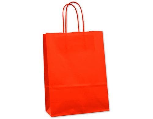 Tragetasche mit Papierkordel, rot 18 x 8 x 24cm, 25 Stück