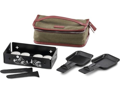 Trisa Raclette Explorer's Pack 2 Pfännchen, 4 Kerzen, Tasche