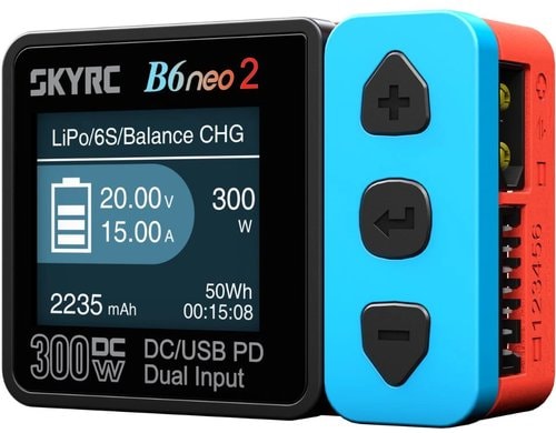 SkyRC B6neo 2 DC Ladegerät blau/rot LiPo 1-6S 15A 300W