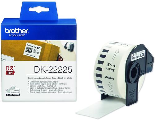 Brother Etiketten zu Labelprinter Papier Endlos, 38 mm x 30,48 m, Papier weiss