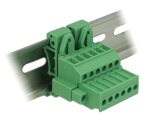 Delock Terminalblock Set für Hutschienen 6 Pin Terminalblock mit Schraubverriegelung