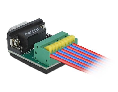 Delock Terminalblock Sub-D 9Pin Stecker 9Pin Terminalblock mit Drucktaster