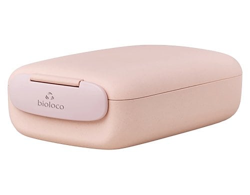 bioloco Lunchbox rectangle -Beige 13x19.5x6cm, beige/rosa