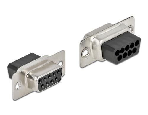 Delock D-Sub 9 Pin Crimp Buchse Metall, 4 Stück