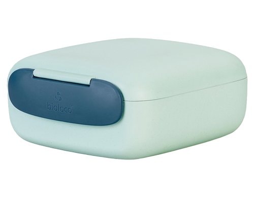 bioloco Lunchbox mini square-Morning mist 13 x14,5 x 6 cm, mint/blau