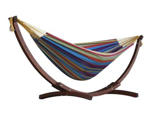 Vivere Hängematte Double Cotten Hammock Tropical, mit Holzgestell