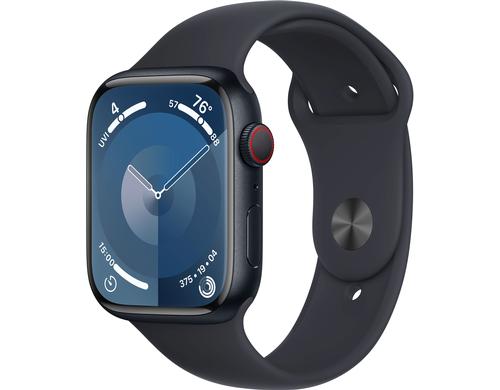 Apple Watch S9 GPS & Cell 45 Mid Alu S mit Midnight Sport Band - S/M