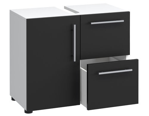 VCM Badzimmer Unterschrank Flandu Weiss/Schwarz