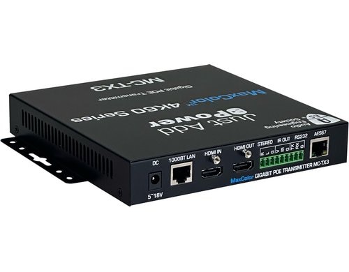 Just Add Power VBS-MAX-TX-3 4K60-Sender mit AES67,RS232, IR, CEC, HDMI