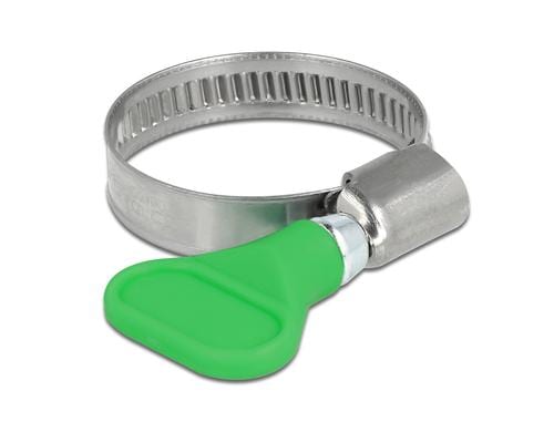 Delock Schlauchschellen 20-35mm, 5 Stück Edelstahl 400 SS mit Flügelmutter, Grün