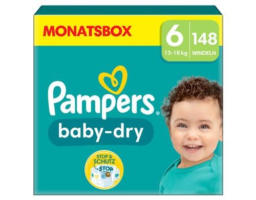 Pampers Baby Dry Gr.6 Extra Large 13 - 18kg MonatsBox / 148 Stück