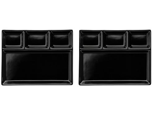 Mäser Fonduetellerset 2-tlg. 2 Stück, 25,5 x 19,5 cm Schwarz