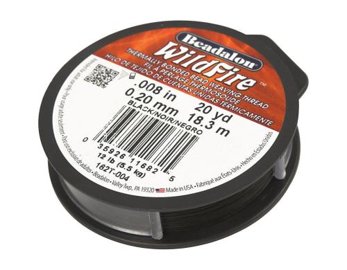 Creativ Company Perlengarn 0.20 mm schwarz, Stärke: 0.20 mm, 18,3 m