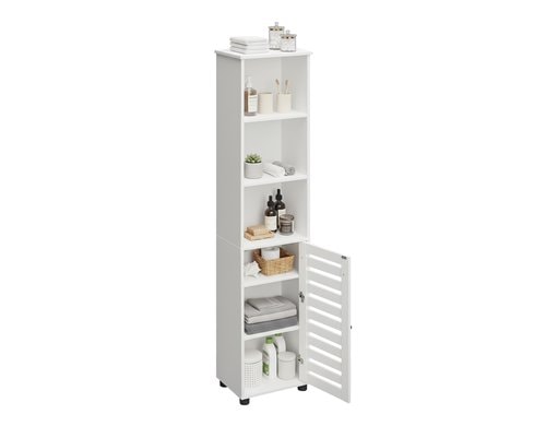 relaxdays Badezimmerschrank mit Tür MDF, China, Weiss