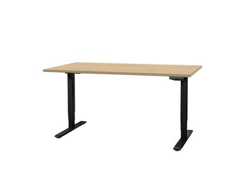 Contini Tisch höhenverstellbar Ahorn Tischplatte 1.6x 0.8 m, Gestell schwarz