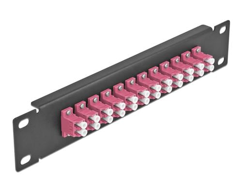 Delock 10Patchpanel Duplex 12Port LC Multimode OM4,1HE,Violett-Schwarz,254x44x10