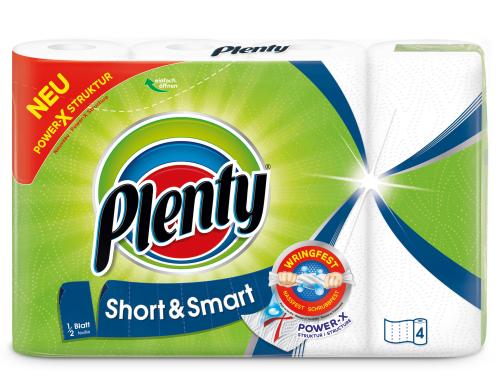 Plenty Short & Smart Haushaltspapier weiss 4 Rollen à 74 Blatt