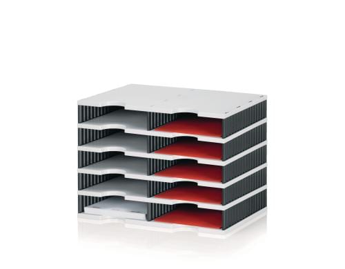 Styrodoc duo Standard-Einheit 10 Fächer hellgrau,schwarz