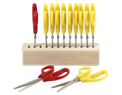 Creativ Company Bastelscheren mit Ständer 12 Scheren, perfekt für Kindergarten