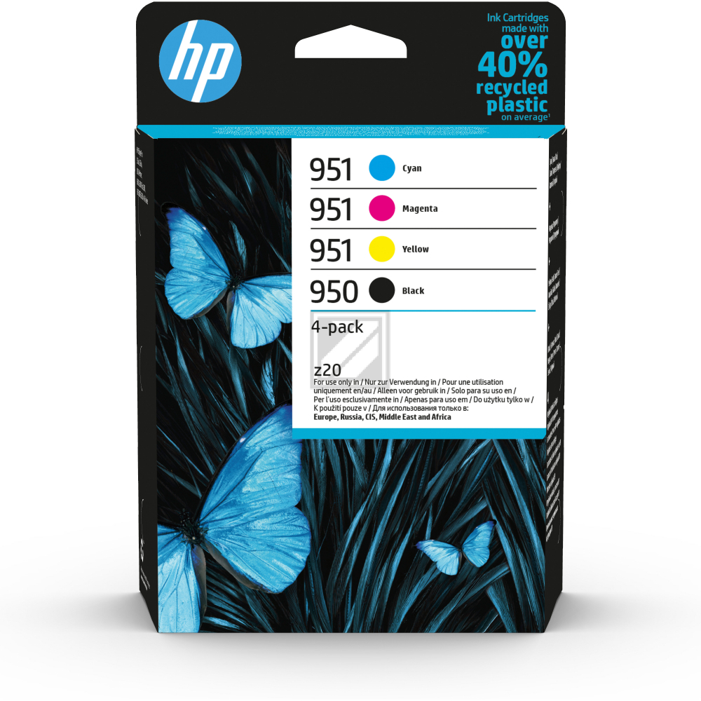 HP Combopack Nr. 950 + 951 - (6ZC65AE) Alle 4 Farben