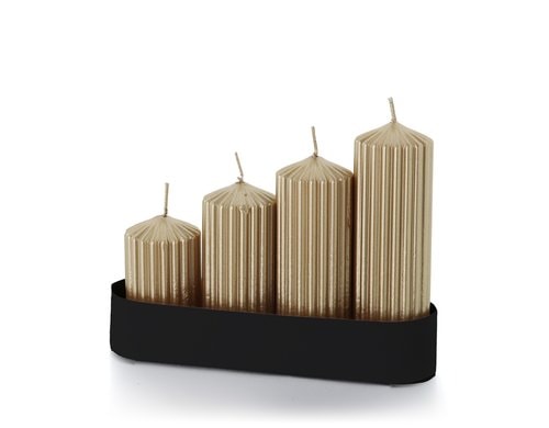 balthasar Adventstufenset Rille, Gold 8-14x5 cm (HxD), 4 verschiedene Grössen