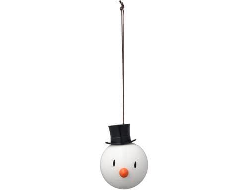 Hoptimist Weihnachtskugel Schneemann,2Stück Weiss, 5.2x5.8x6.8 cm (LxBxH)