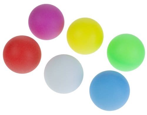FTM Tischtennis-Bälle 6 Stück weiss, violet, gelb, grün, blau, rot