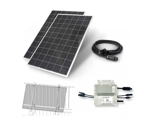 AutoSolar BKW 600W set670-mi600v2-w MI600v2, 2x 335 W Modul, W-Halter, Kabel 5m