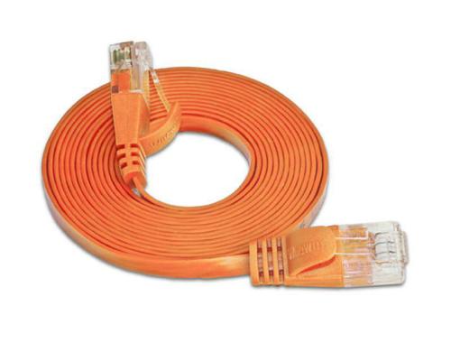 Wirewin Slim Patchkabel: UTP, 5m, orange Cat.6, AWG36, Klinkenschutz, Längenaufdruck