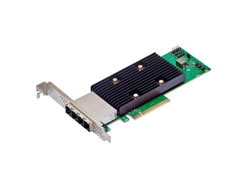 Broadcom eHBA 9600-16e, PCI-Ex8v4 4xSFF-8674, LP, SAS4/SATA3,NVMEv4